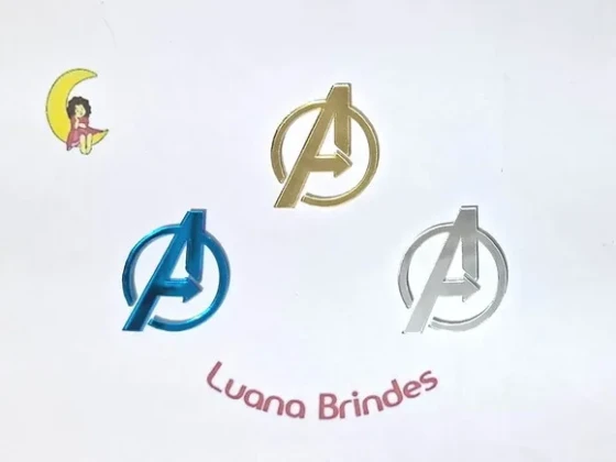 Aplique Avengers Vingadores Acrílico Espelhado 10 Unidades