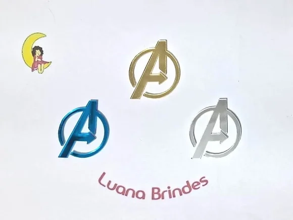 Aplique Avengers Vingadores Acrílico Espelhado 10 Unidades