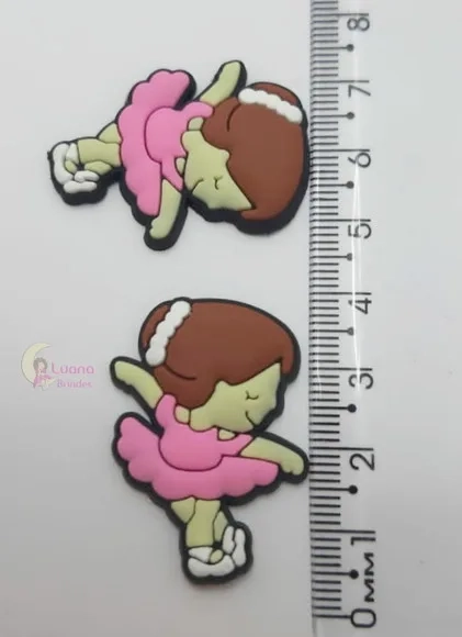 Apliques Bailarinas de Borracha -3,6cm - Pct C/6 Unidades