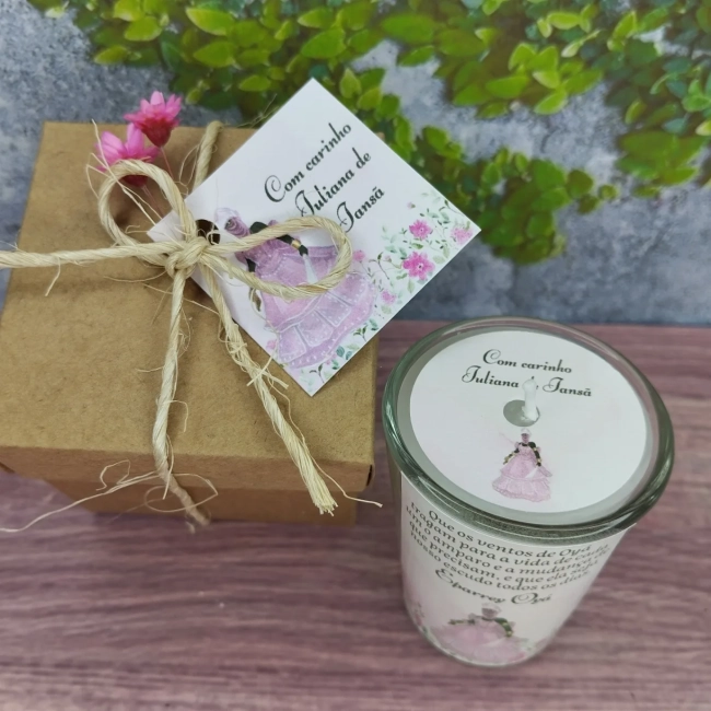 35 Unidades Vela Aromática no Copo Personalizada Oyá Iansã.  Fazemos qualquer tema