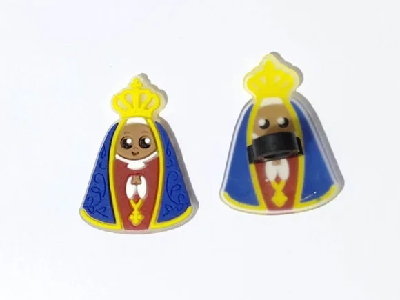 Ponteira P/lápis Jesus e Nossa Senhora Pacote com 6 Unidades