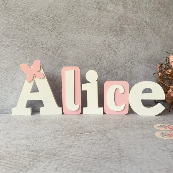Blocos Nome Borboleta Decoração de Quarto de Bebê e Infantil