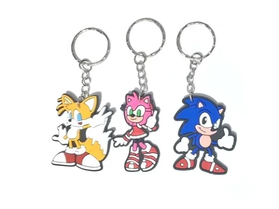 Chaveiro Turma do Sonic Emborrachado Pacote com 6 Unidades