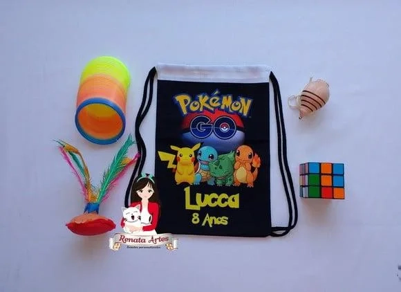 Mochila Brinquedos Retrô Tema Pokemon Turma