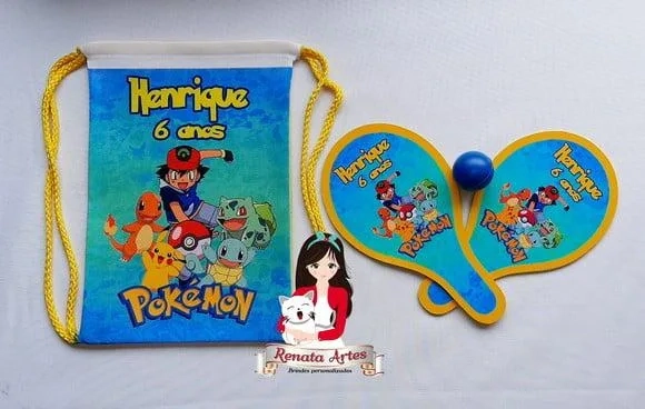 Mochila Ping Pong Personalizada Tema Pokémon