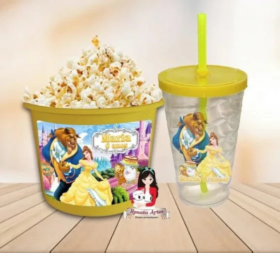 Kit Cinema Personalizado a Bela e a Fera