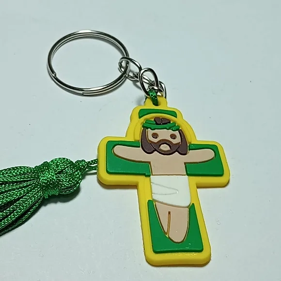 Chaveiro Crucifixo Brasil Emborrachado 14cms