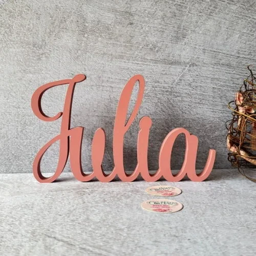Linha Cursiva -letras Decorativas em mdf Quarto de Bebê