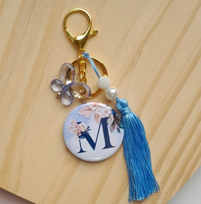 Chaveiro Luxo Botton Personalizado c/ Inicial do Nome