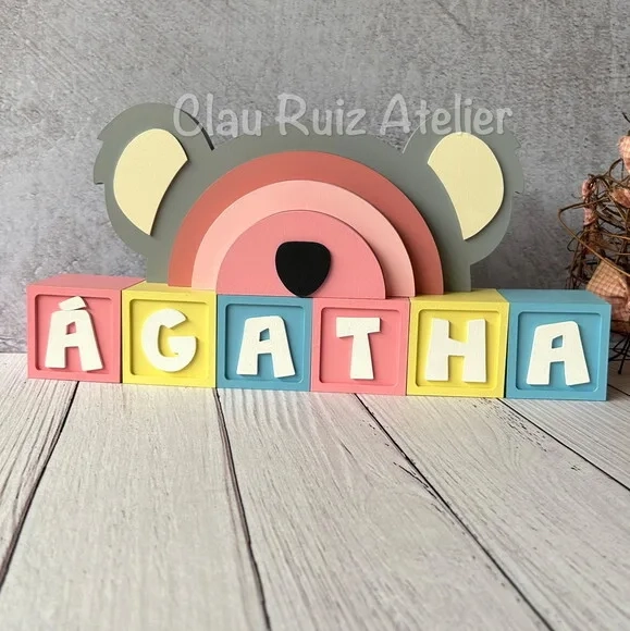 Candy Colors-cubos 6x6cm+arco Íris Unicórnio Decoração Bebê
