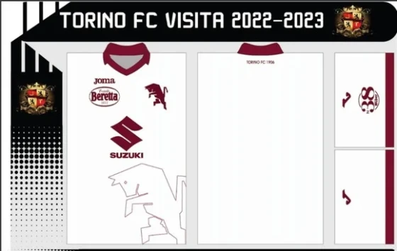 Vetor Da Camisa Torino Fc Visita 2022-2023