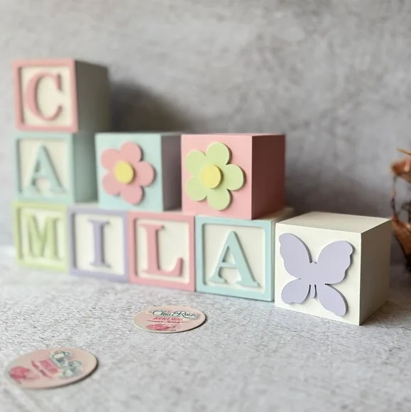Tons Pastel Cubos 6x6cm Decoração Bebê