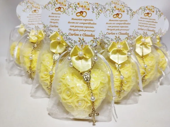 Lembrancinha Casamento: Sabonete Coração Provence com Terço