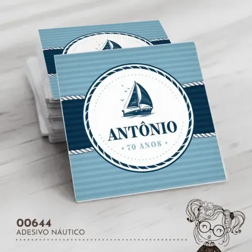 Adesivo Quadrado Náutico - 00644