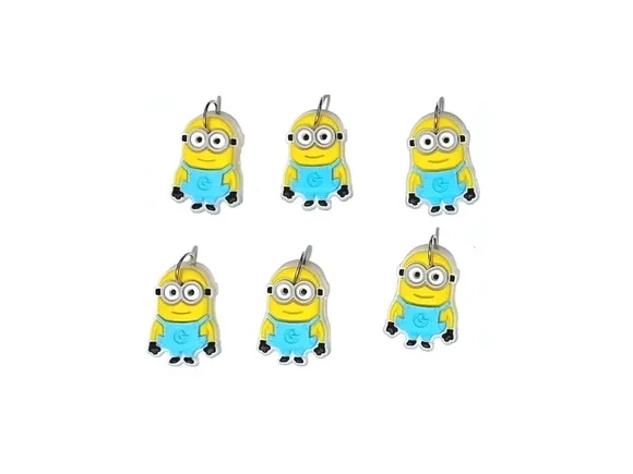 Pingente Mini Minions 2,5cm Emborrachado Pacote C/6 Unidades