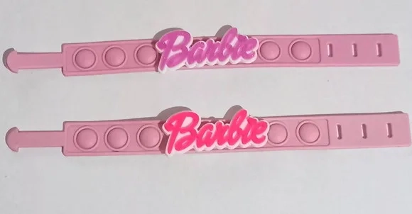 Pulseira Silhueta Barbie e Nome Variados Emborrachado
