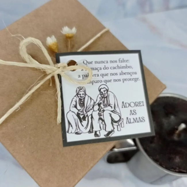 2 Unidades Vela Aromática de Café Preto Velho e Preta Velha