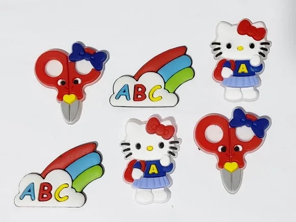 Aplique Hello Kitty Escola Emborrachado Pacote com 6 Unidade