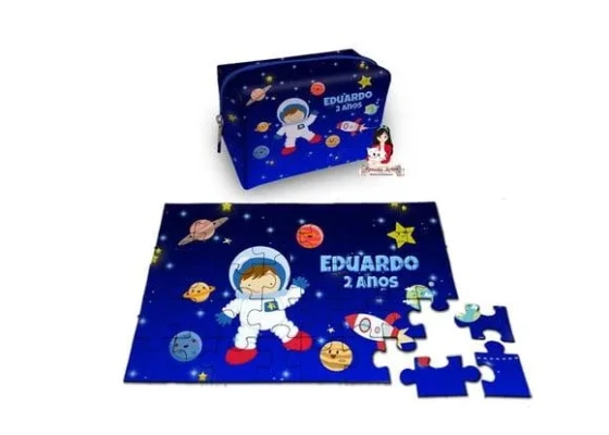 Necessaire Box com Quebra Cabeças Astronauta