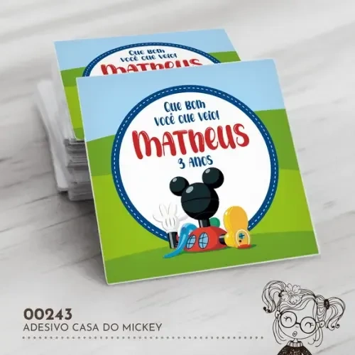 Adesivo Quadrado Casa do Mickey - 00243