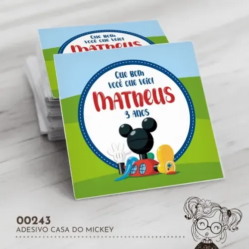 Adesivo Quadrado Casa do Mickey - 00243