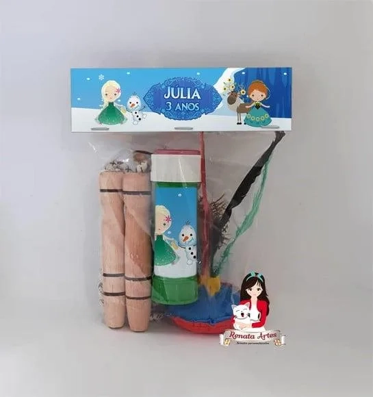 Kit Lembrancinha com Bolha de Sabão Frozen Cute
