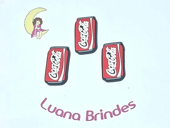 Aplique Coca Cola Emborrachado 3cm Pacote com 6 Unidades