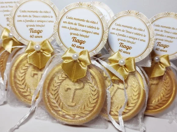 Lembrancinha 40 Anos, Sabonete Letra Inicial Personalizada