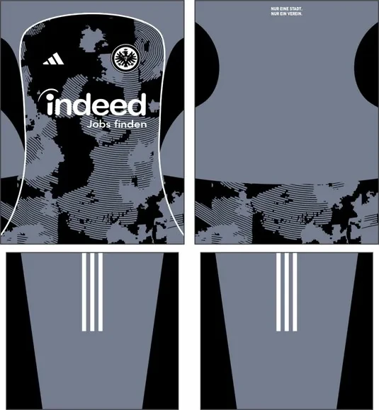 Arte Vetor Camisa Eintracht Frankfurt Terceira 2025-2026