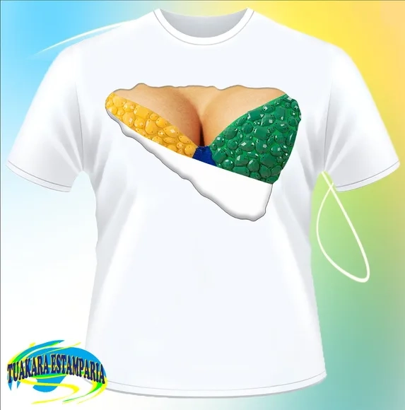 Camiseta Divertida Decote Brasil