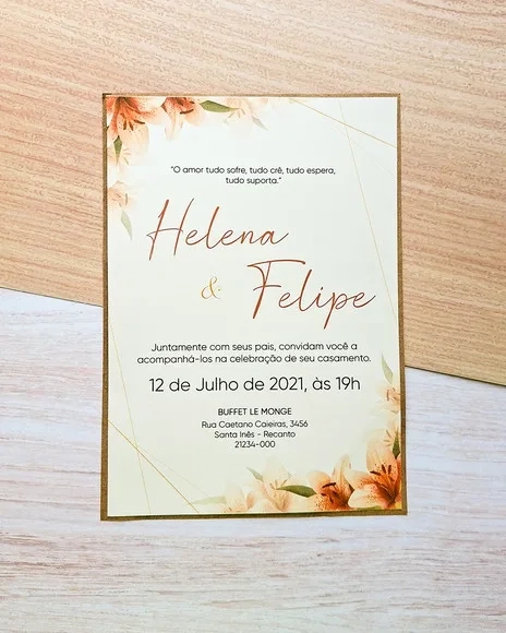Convite de Casamento Rústico Grande