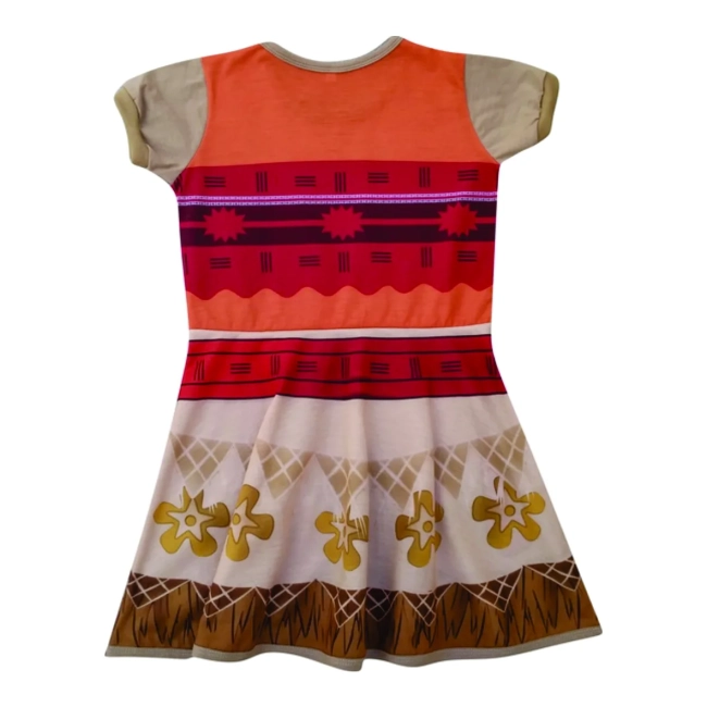 Vestido Infantil Fantasia Princesa Tropical com Colar Mágico e Saia Tribal