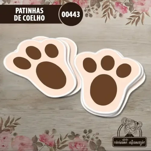 Patinhas de Coelho 5,5cm - Kit c/ 30 Unid