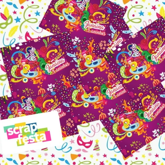 Adesivo Personalizado Retangular Festa Carnaval