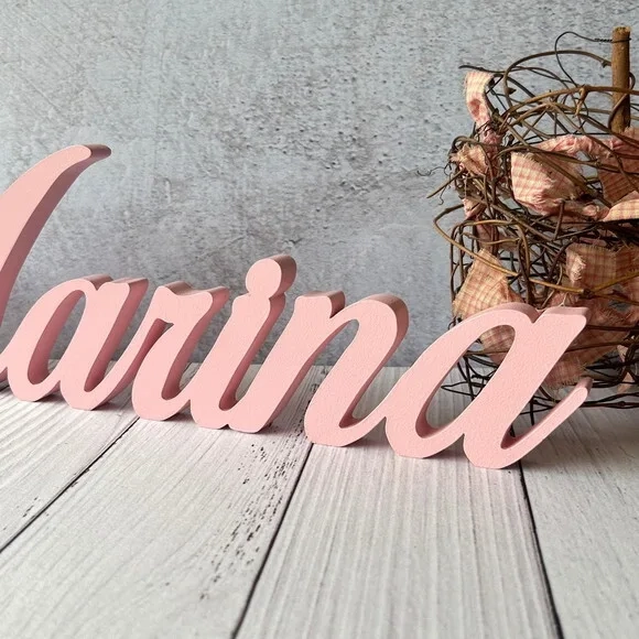 Linha Cursiva -letras Decorativas em mdf Quarto de Bebê