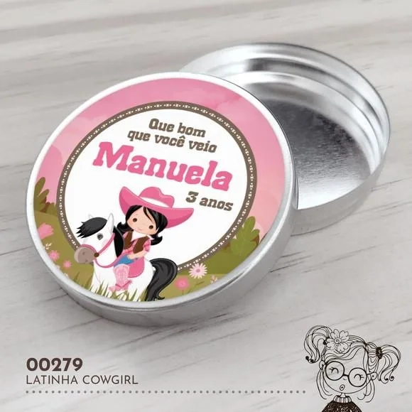 Latinha Adesivada Cowgirl - 00279