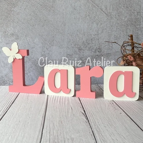 Blocos Nome Borboleta Decoração de Quarto de Bebê e Infantil