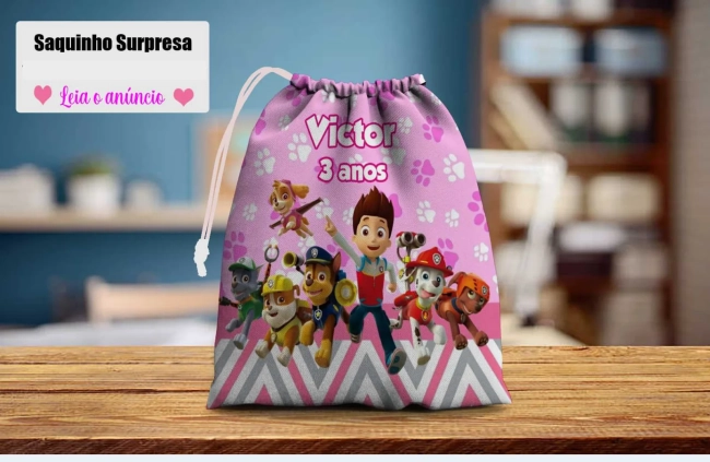 Saquinho Supresa para lembrancinhas da Patrulha Canina