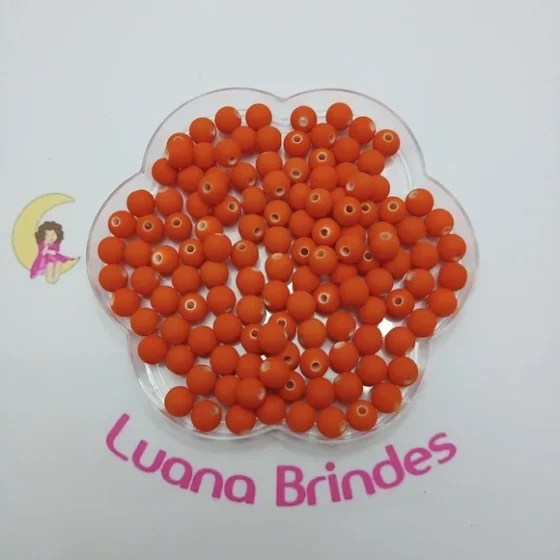 Bolinha Emborrachada Laranja 8mm Pct 100 Unidades