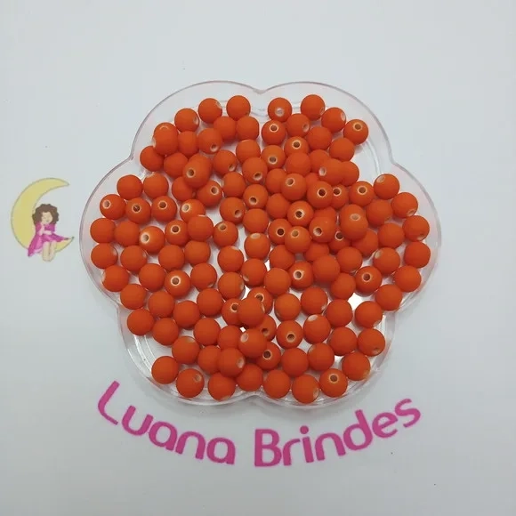 Bolinha Emborrachada Laranja 8mm Pct 100 Unidades