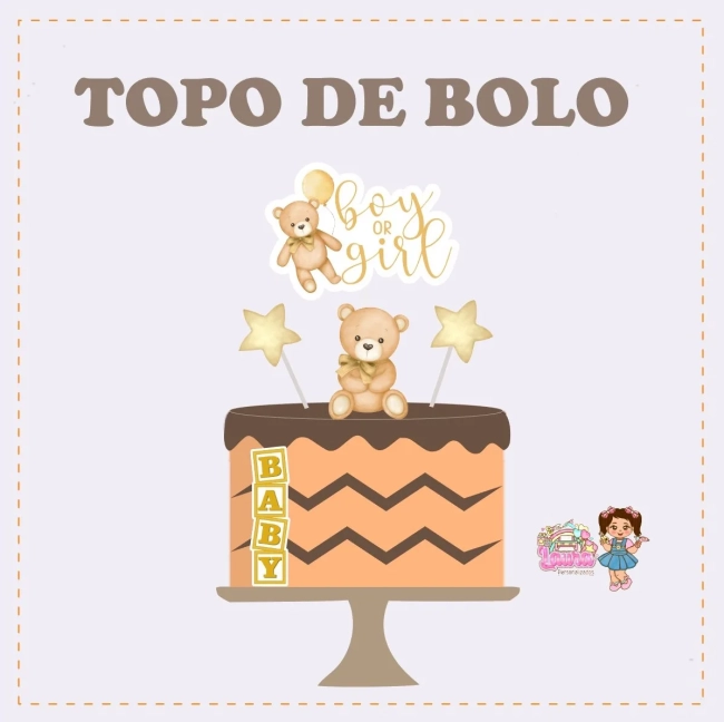 Kit Festa Só Um Bolinho CHA DE REVELAÇÃO NEUTRO - Decoração de Festa