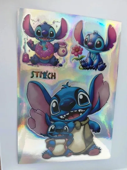 Adesivo Stitch Autocolantes Vinílicos Pacote com 1 Cartela