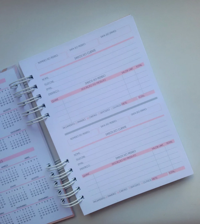 Caderno de Pedidos + Controle Financeiro - Escolha a Capa
