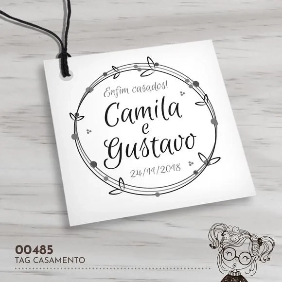 Tag Quadrada Casamento - 00485