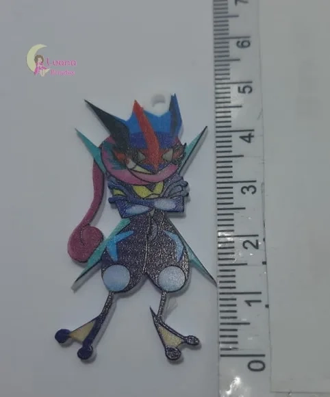 Pingente Pokémon Greninja de acrílico U.V Pct 3 unid