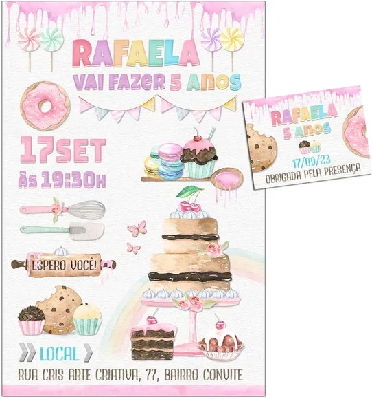 Convite Digital C/tag Confeiteira 1