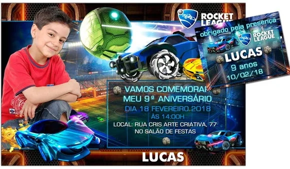 CONVITE DIGITAL C/TAG Rocket League