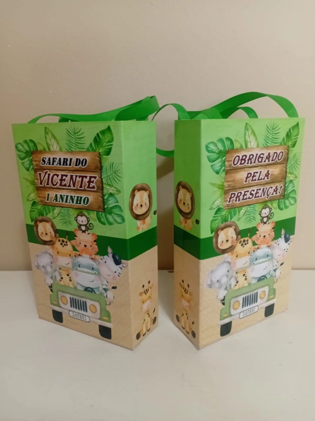 Sacolinhas Personalizadas Safari para Lembrancinhas