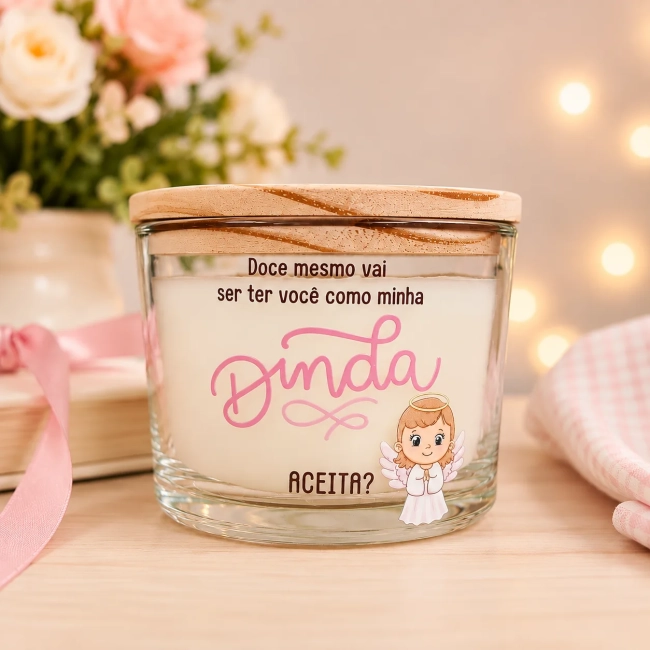 Vela Aromática Personalizadas Pedido de  Madrinha e Parinho