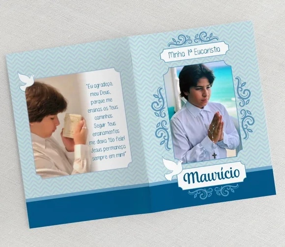 Lembrança Comunhão Com Fotos - Livrinho De Orações 10x15 Cm